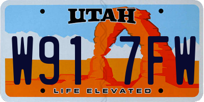 UT license plate W917FW