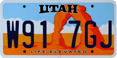 UT license plate W917GJ