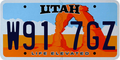 UT license plate W917GZ