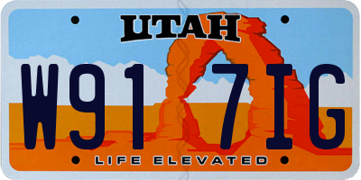 UT license plate W917IG