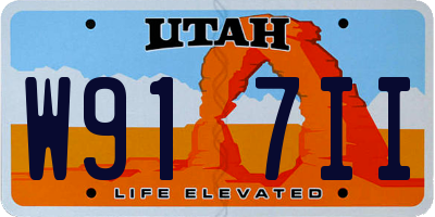 UT license plate W917II