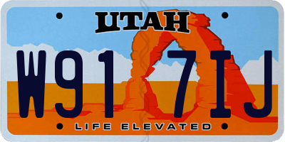 UT license plate W917IJ