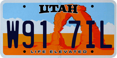 UT license plate W917IL