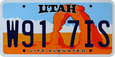 UT license plate W917IS