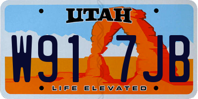 UT license plate W917JB