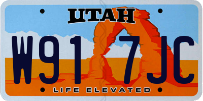 UT license plate W917JC