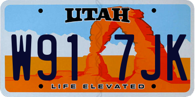 UT license plate W917JK