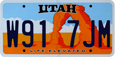 UT license plate W917JM