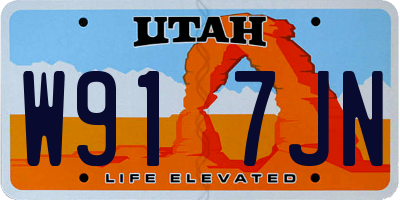 UT license plate W917JN