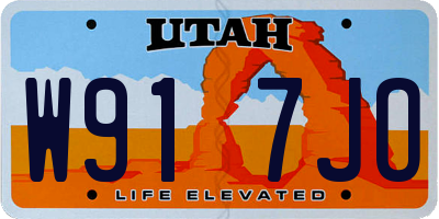 UT license plate W917JO