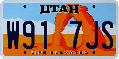 UT license plate W917JS