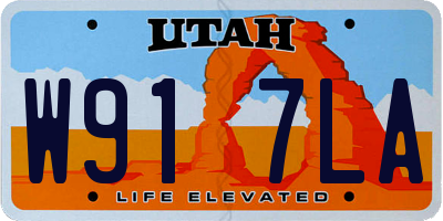 UT license plate W917LA