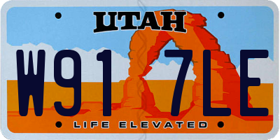 UT license plate W917LE