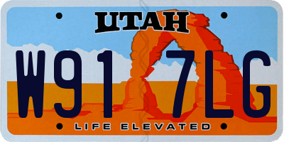UT license plate W917LG