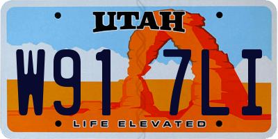 UT license plate W917LI
