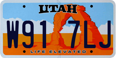 UT license plate W917LJ