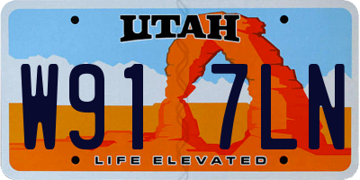 UT license plate W917LN