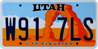UT license plate W917LS