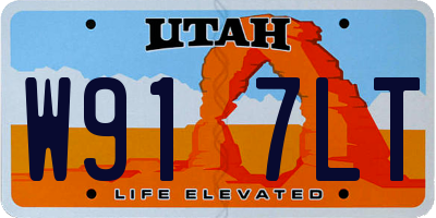 UT license plate W917LT