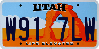 UT license plate W917LW