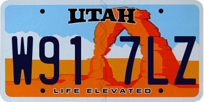 UT license plate W917LZ