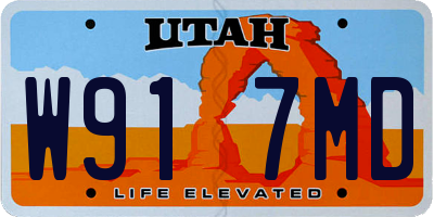 UT license plate W917MD