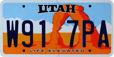 UT license plate W917PA