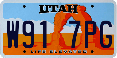 UT license plate W917PG