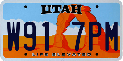 UT license plate W917PM