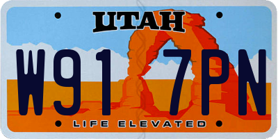 UT license plate W917PN