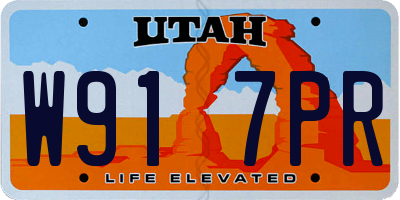 UT license plate W917PR
