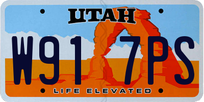 UT license plate W917PS