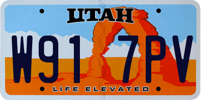 UT license plate W917PV