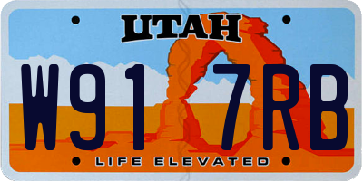 UT license plate W917RB