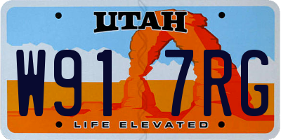 UT license plate W917RG