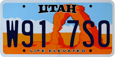 UT license plate W917SO