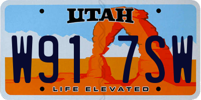 UT license plate W917SW