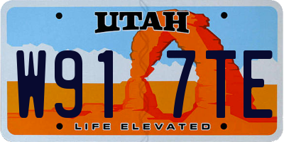 UT license plate W917TE
