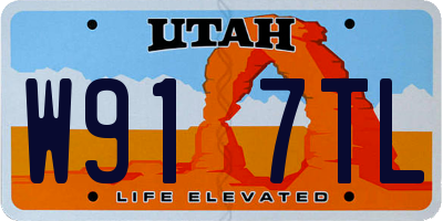 UT license plate W917TL