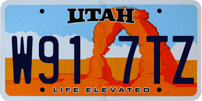 UT license plate W917TZ