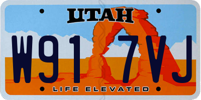 UT license plate W917VJ