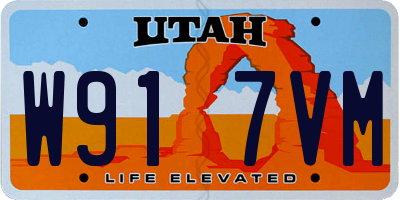 UT license plate W917VM