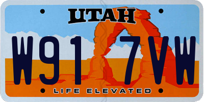 UT license plate W917VW