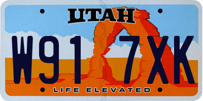UT license plate W917XK