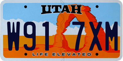 UT license plate W917XM
