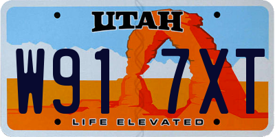 UT license plate W917XT