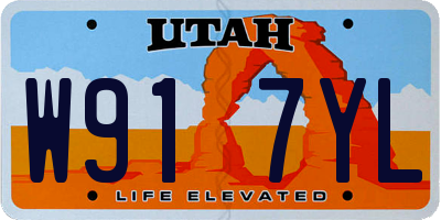 UT license plate W917YL