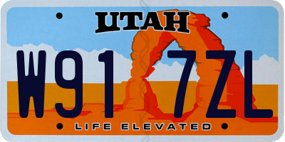 UT license plate W917ZL
