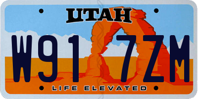 UT license plate W917ZM
