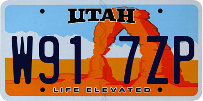 UT license plate W917ZP